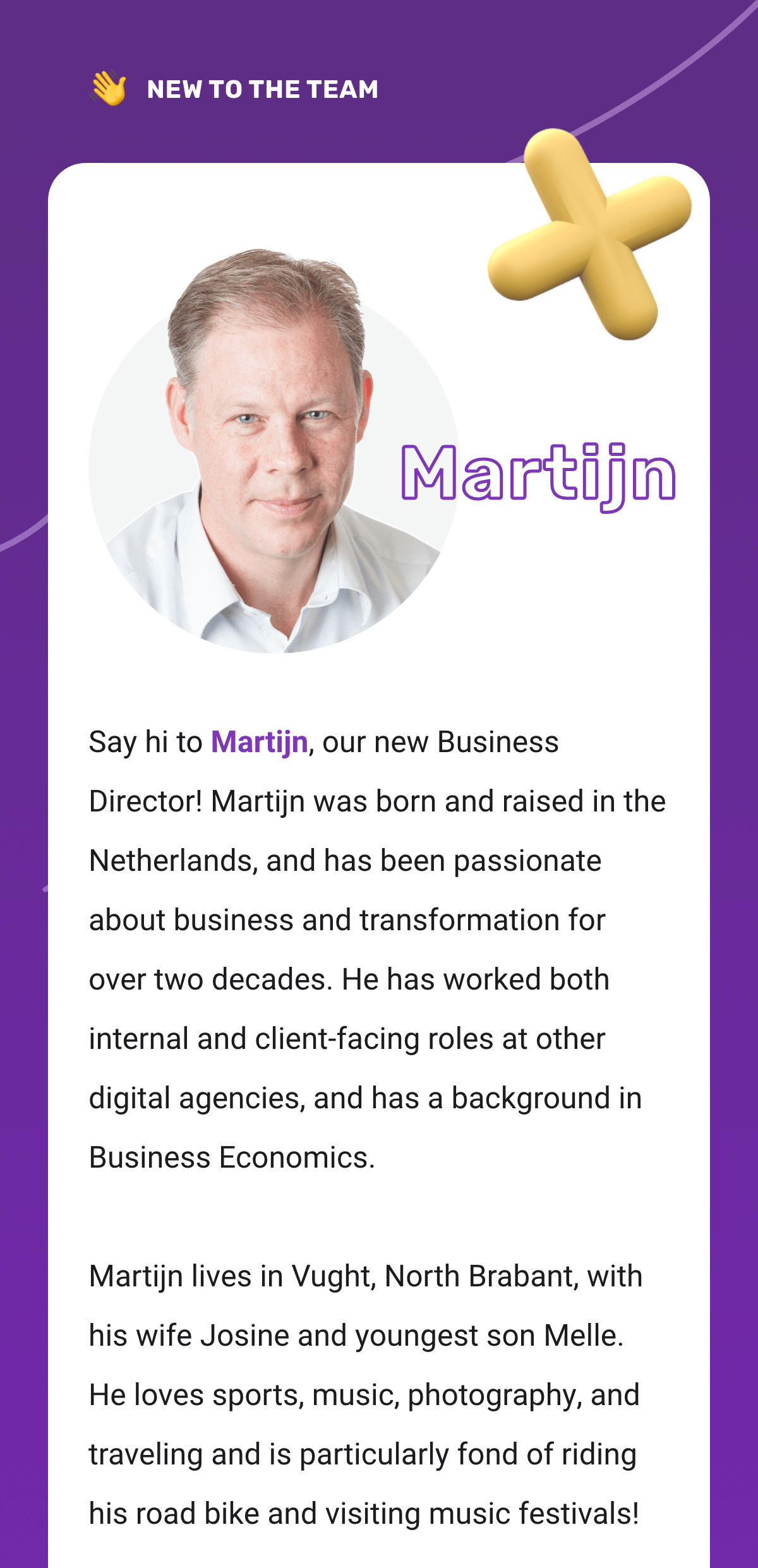 Martijn's new to the team part