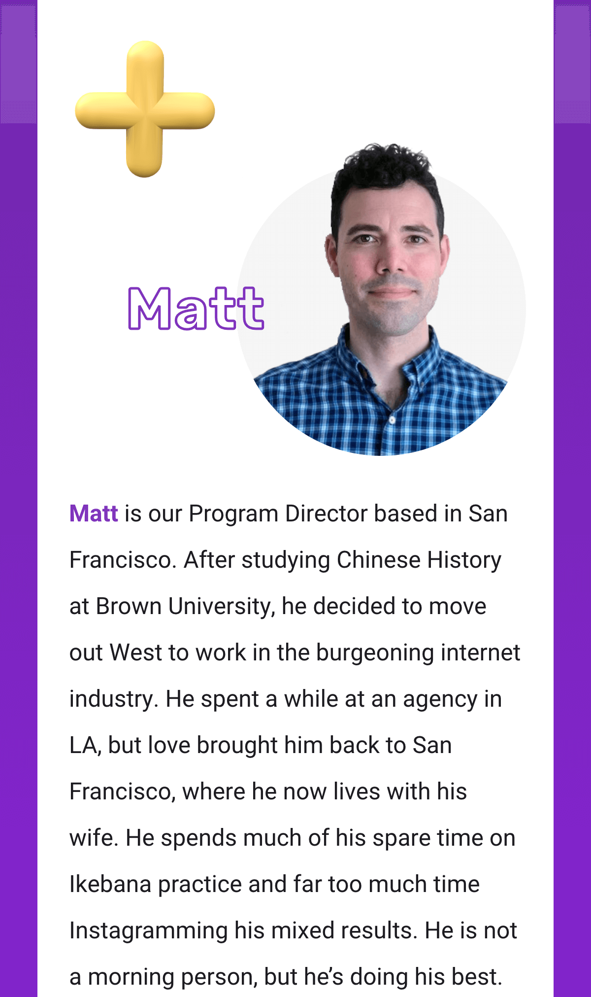 Matt's new to the team part